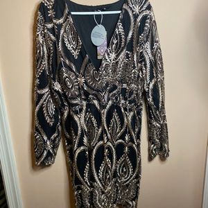 Boohoo Sequins black dress